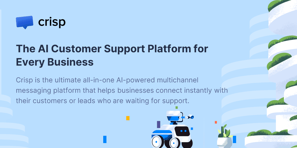 Crisp landing page screenshot — All-in-one multichannel customer messaging